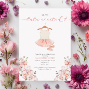 Ballet rose Tutu Invitation Baby shower excitée