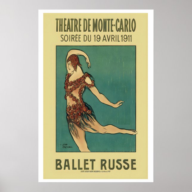 Ballet Russe de Monte Carlo 1911 Paris France Poster (Front)