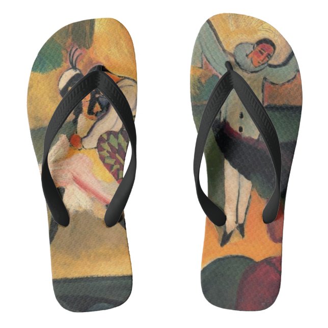 Ballet Russes, Russian Ballet by August Macke Flip Flops (Footbed)