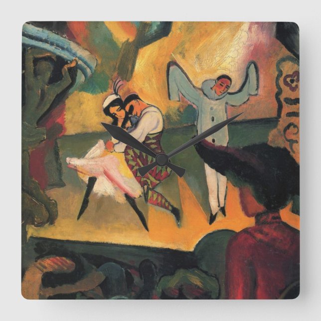 Ballet Russes, Russian Ballet by August Macke Square Wall Clock (Front)