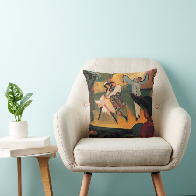 Ballet Russes, Russian Ballet by August Macke Throw Pillow (Chair)