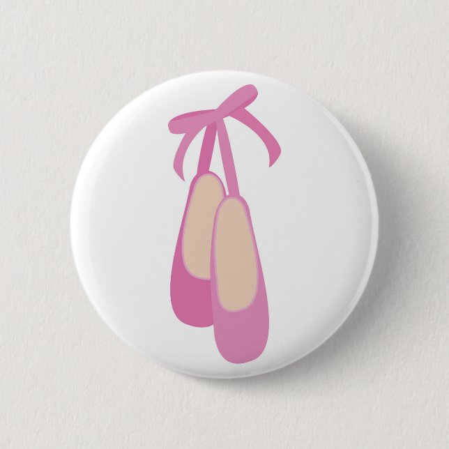 Ballet Shoes 2 Inch Round Button (Front)