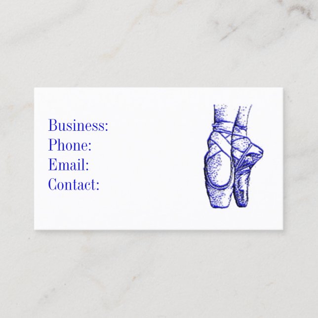 Ballet Shoes Blue Business Card (Front)