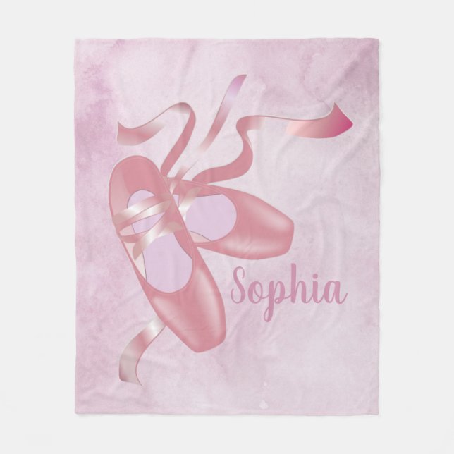 Ballet Shoes Design Fleece Blanket (Front)