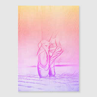Ballet Shoes Rainbow Ballerina Magnetic Card