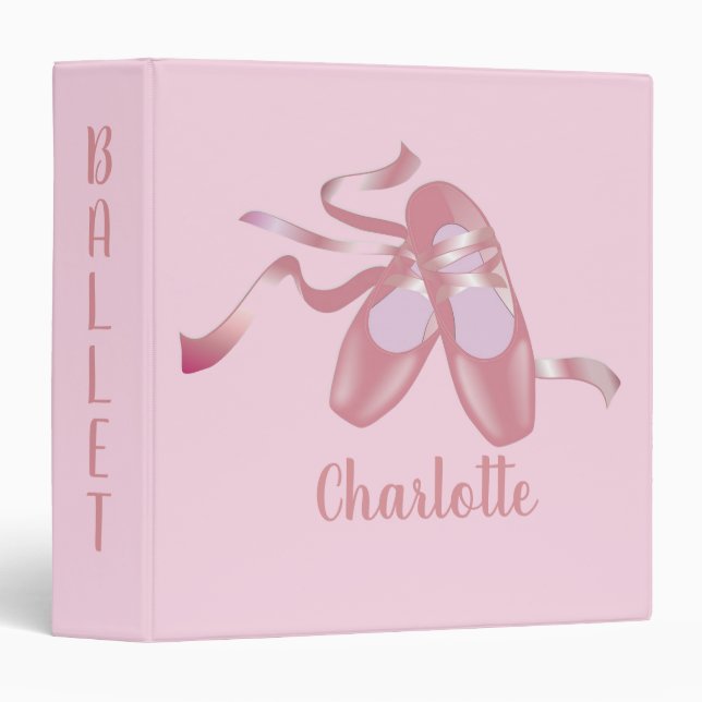 Ballet Shoes Slippers Design 3 Ring Binder (Front/Spine)