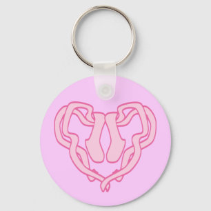 Ballet Slipper Heart Keychain