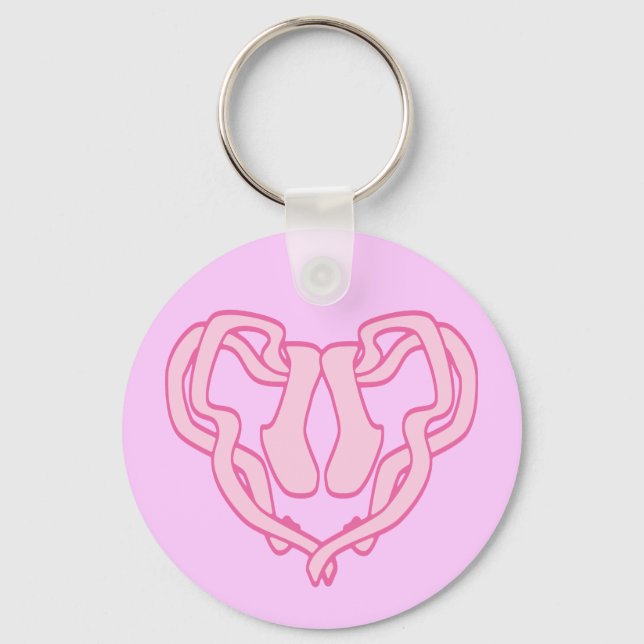 Ballet Slipper Heart Keychain (Front)