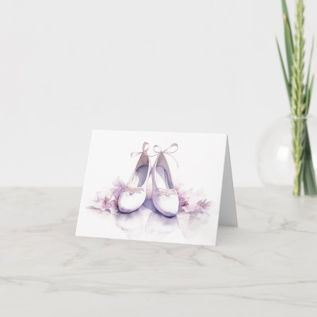 Ballet Slippers Blank Greeting Card –Elegant Dance (Front)