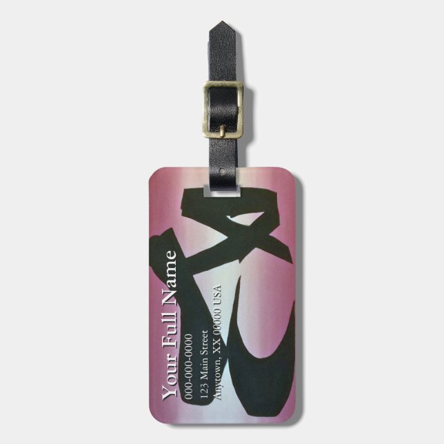 Ballet Slippers Customizable Luggage Tag (Front Vertical)