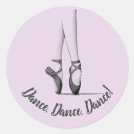 Ballet Slippers - Dance Theme - Customized Lilac Classic Round Sticker