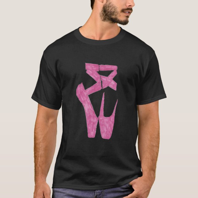 Ballet Slippers Hand Drawn Design T-Shirt (Front)