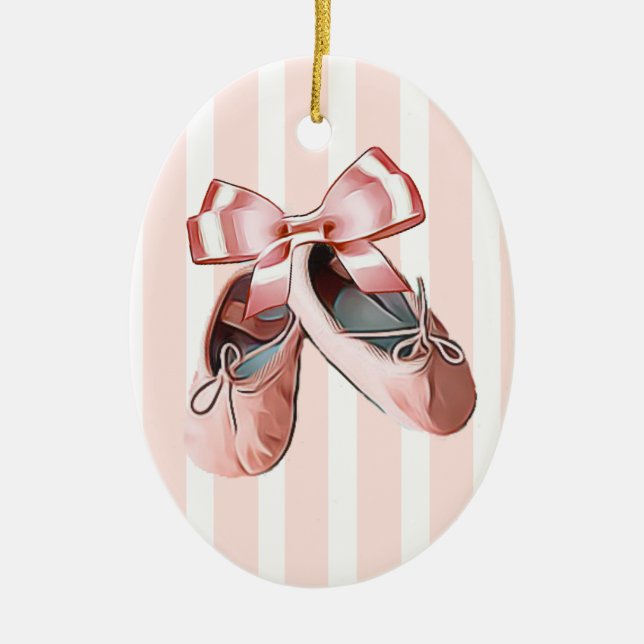 Ballet Slippers Pink Christmas Ornament (Front)