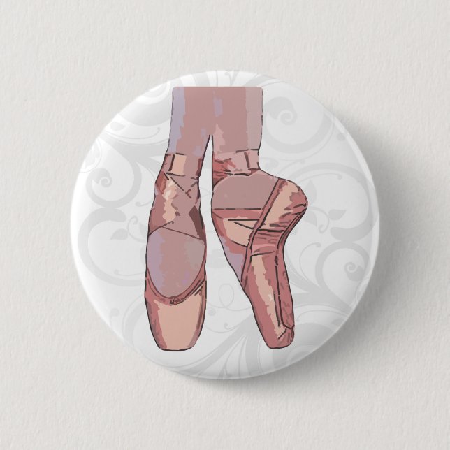 Ballet Slippers Toe Shoes 2 Inch Round Button (Front)
