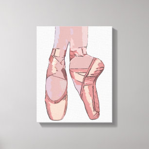 Ballet Slippers Toe Shoes Canvas Print
