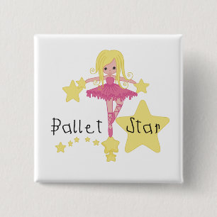 Ballet Star Tshirts and Gifts 2 Inch Square Button
