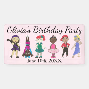 Ballet Tap Jazz Lyrical Dancer Birthday Party Banner