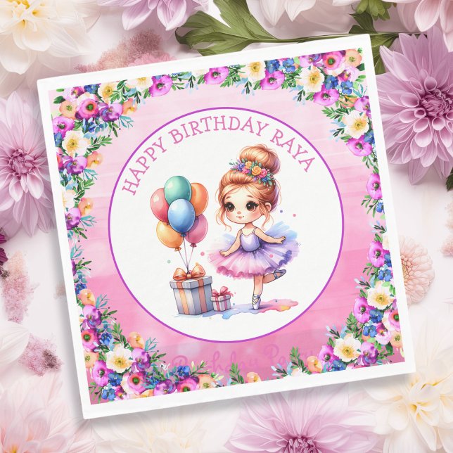 Ballet Themed Girl's Birthday Party Napkin (Creator Uploaded)