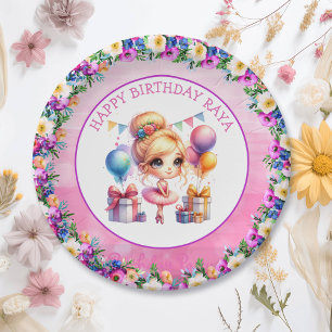 Ballet Themed Girl's Birthday Party Paper Plate