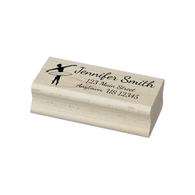 Ballet Toe Dancer Ballerina Personalized Address Rubber Stamp (Stamp)