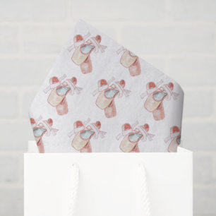 Ballet Toe Shoes Art Dancer Pink Patterned Tissue Paper