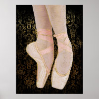 Ballet Toe Shoes - Black Pink Gold