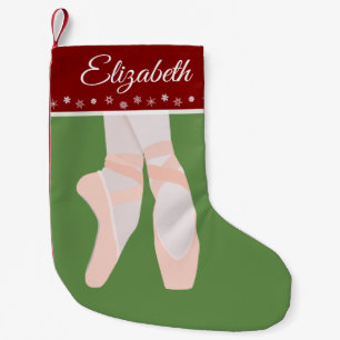 Ballet Toe Shoes Personalized Small Christmas Stocking