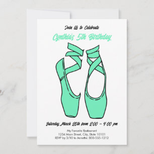 Ballet Vert Minimaliste Invitation de fête d'anniv