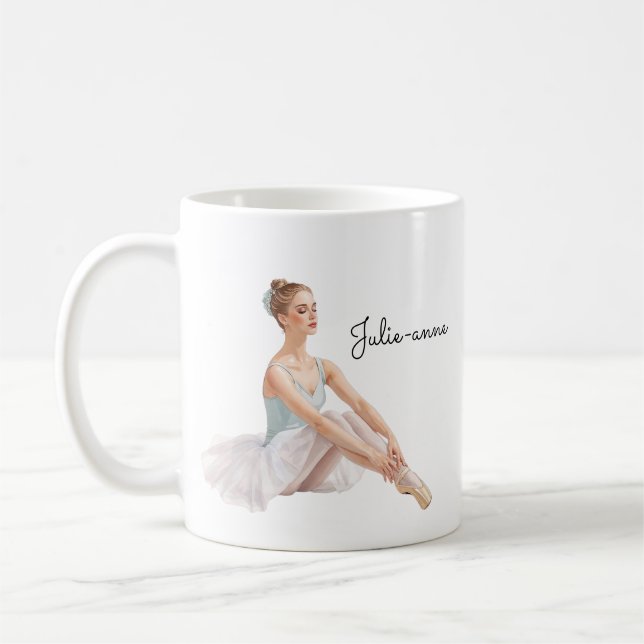 Ballet Woman Personalized  Coffee Mug (Left)