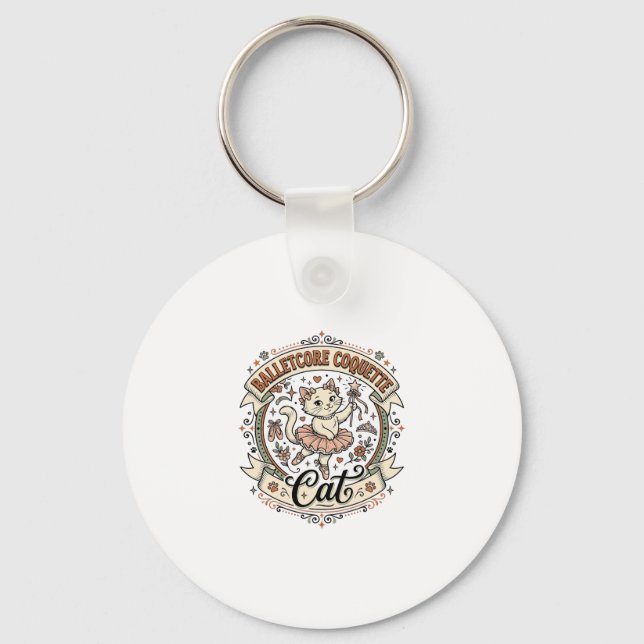 Balletcore Coquette Cat Balletcore Coquette Cat Vi Keychain (Front)