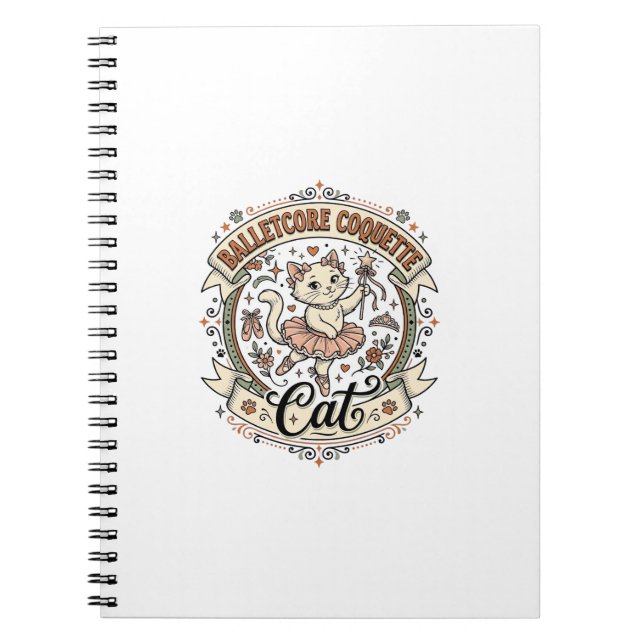 Balletcore Coquette Cat Balletcore Coquette Cat Vi Notebook (Front)