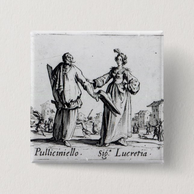 Balli de Sfessania, c.1622 2 2 Inch Square Button (Front)