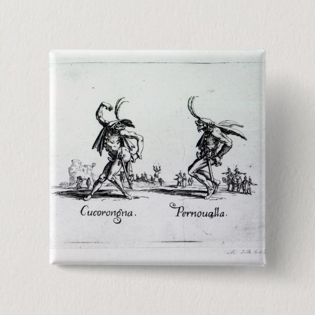 Balli de Sfessania, c.1622 2 Inch Square Button (Front)