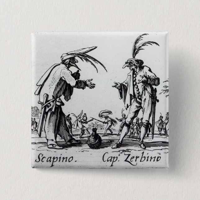 Balli de Sfessania, c.1622 2 Inch Square Button (Front)