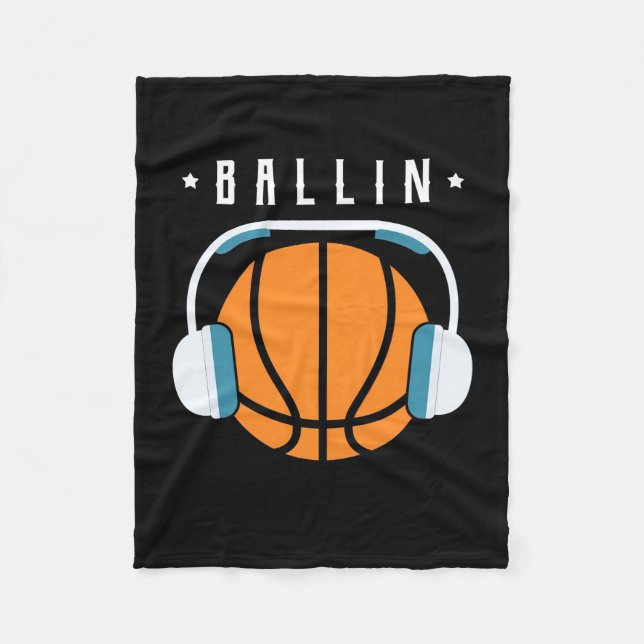 Ballin Basketball Art Fleece Blanket (Front)