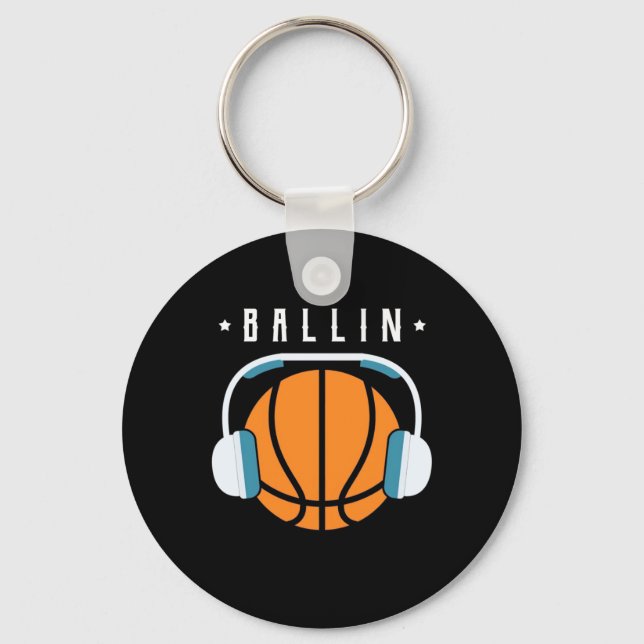 Ballin Basketball Art Keychain (Front)
