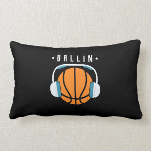 Ballin Basketball Art Lumbar Pillow