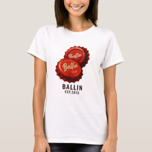 "Ballin Retro Bottle Cap Logo – Vintage Red Graphi T-Shirt