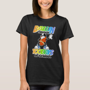 Ballin' through 100 Days of School - Dabbing Footb T-Shirt