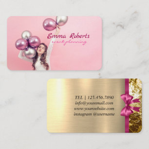 Balloirs rose et blanc Carte de visite moderne
