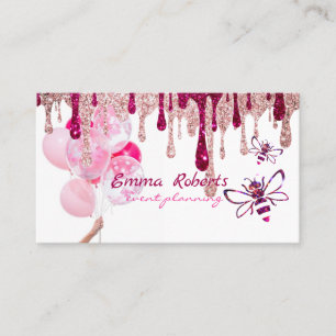 Balloirs rose et blanc Carte de visite moderne