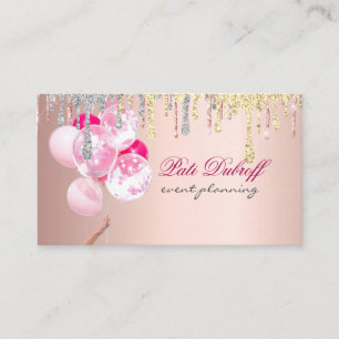 Balloirs rose et blanc Carte de visite moderne