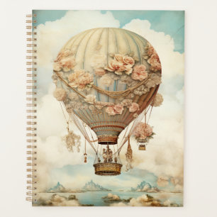 Ballon à air chaud vintage Steampunk Floral Blue (