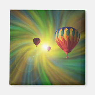 Ballon à air chaud volant dans le aimant Vortex
