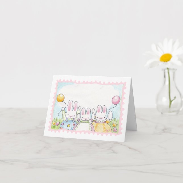 Ballon Bunny Birthday Card (Small Plant)