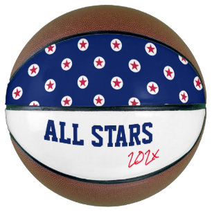 Ballon De Basket All Stars Sports Team Red White Blue Awards
