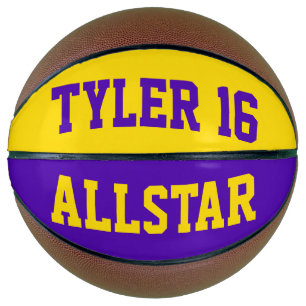 Ballon De Basket Allstar foncé violet et jaune