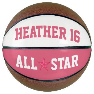 Ballon De Basket Allstar rose et blanc
