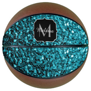 Ballon De Basket Aqua bleu faux parties scintillant scintille nom d
