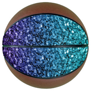 Ballon De Basket Aqua blue ombre fausse parties scintillant scintil